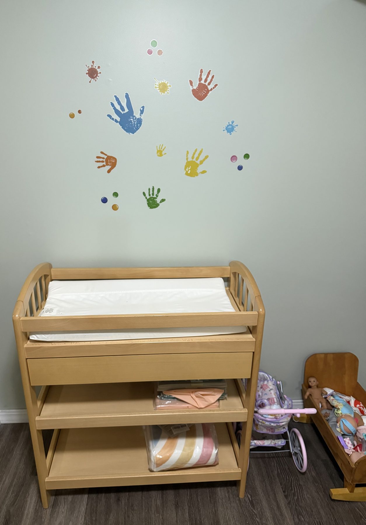 Organized shelves for learning and play materials
