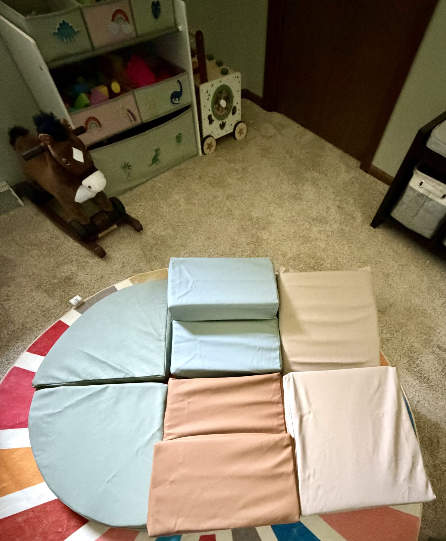 Soft floor mats in the infant and toddler area